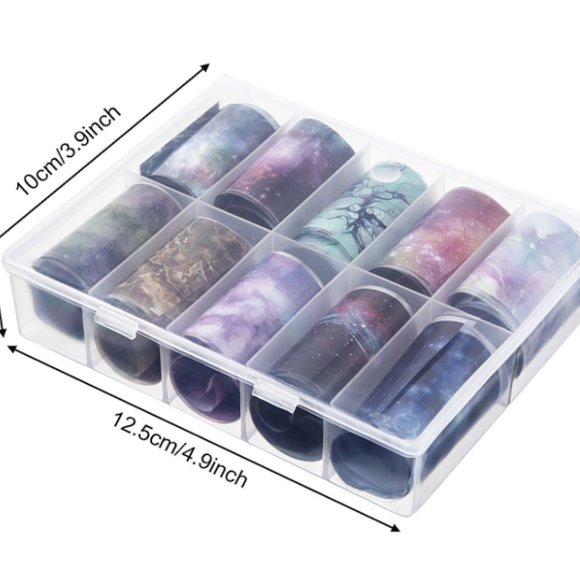 🌟 Holiday Clearance! 10 Nail Foil Transfer Stickers, Nail Decals - Picture 2 of 7